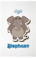 Ann Elephant A5 Lined Notebook 110 Pages: Funny Blank Journal For Zoo Wide Animal Nature Lover Relative Family Baby First Last Name. Unique Student Teacher Scrapbook/ Composition Great For H