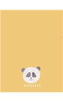 Notebook: Cute panda on dark yellow cover and Dot Graph Line Sketch pages, Extra large (8.5 x 11) inches, 110 pages, White paper, Sketch, Draw and Paint(3 Cute Panda on Dark Yellow Notebook)