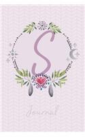 Beautiful Bohemian Style Journal with Initial