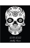 2019-2023 Monthly Planner: Black Skull Cover, 60 Months Planner for the Next Five Year 8 X 10 Monthly Calendar Agenda Planner and Monthly Schedule Organizer with Holidays and 