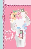 My Sweet: Funny Macaroons Elephant Story Paper Composition Practice Writing Notebook for Grades K-2 & 3