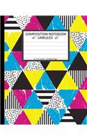 Unruled Composition Notebook 8" x 10". 120 Pages. Seamless Geometric Doodle Ptrn