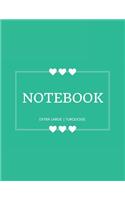 Notebook Extra Large: Turquoise: Notebook 8.5 X 11: Notebook 400 Pages