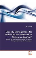 Security Management for Mobile Ad hoc Network of Networks (MANoN)