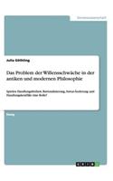 Das Problem der Willensschwäche in der antiken und modernen Philosophie