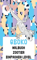 Malbuch - Einfaches Level - Zootier - Gecko