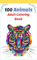 100 Animals Adult Coloring Book