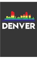 Denver: 100 page 6 x 9 Blank lined journal Proud of your American City skylines, LGBT Flag Rainbow City Pride to jot down your ideas and notes