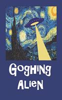 Goghing Alien: Notebook Journal. (8.5 x 11) College Ruled. Vincent van Gogh's 'Starry Night' being invaded by Aliens