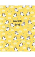 Sketch Book: Cute Unicorn Blank Sketch Book for Kids, Doodle, Draw and Sketch (Vol 2) 8.5 X 11 - 120 Pages