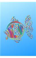 Rainbow Fish Journal: Ocean Sea Life Themed Journal Blue (6 X 9 Lined Notebook, 120 Pages)