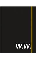 W.W.: Classic Monogram Lined Notebook Personalized With Two Initials - Matte Softcover Professional Style Paperback Journal Perfect Gift for Men and Women