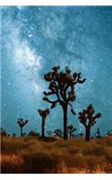The Milky Way and Joshua Trees by Moonlight Starry Night Journal: 150 Page Lined Notebook/Diary