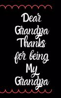 Dear Grandpa, Thanks for being my Grandpa: Gift For Grandpa, Papa Christmas Gift, Funny Grandpa notebook, Grandfather Gift, Cyber Monday, Gifts For Him
