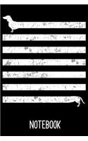 Notebook: Notizbuch Dackel als lustiges Geschenk für Dachshund Freunde / 6x9 Zoll 120 Seiten / Notizheft Arbeit für Teckel Besitzer