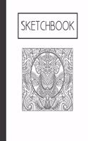 Sketchbook: Zentangle Owl 200 Page Sketchbook: Artist Edition (8.5x11)