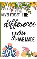 Never Forget The Difference You've Made