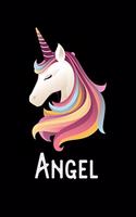 Angel: Journal (Diary, Notebook) Personalized Custom Name Unicorn Birthday Gift for Girls and Women