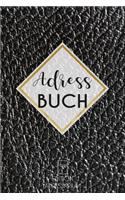 Adressbuch Leder schwarz: Kontaktbuch zum eintragen von Adressen und Telefonnummern - Telefonbuch a5 - imitative Lederoptik