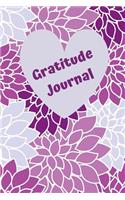 Gratitude Journal - 100 pages, 6x9 in., Daily Prompts, purple floral design