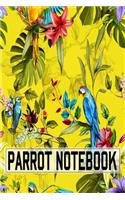 Parrot Notebook: Cute Parrots Gifts For Birds Lover To Writing Notes About Their Pets - Blank Lined Notebook