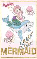 Fabian Mermaid: Wide Ruled Composition Book Diary Lined Journal