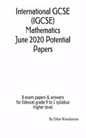International GCSE (IGCSE) Mathematics June 2020 Potential Papers