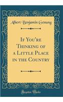 If You're Thinking of a Little Place in the Country (Classic Reprint)