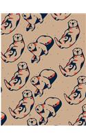 Sea Otter Patterns: Cute Otter College Ruled Line Notebook