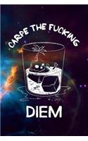 Carpe the fucking diem: 6x9 120-page checkered grid notebook journal notepad scribble book diary workbook for philosophers