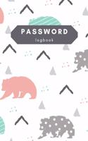 Password Logbook: Bear Internet Password Keeper With Alphabetical Tabs - Handy Size 6 x 9 inches (vol. 3)