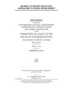 Hearing to review innovative approaches to rural development