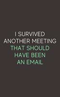I Survived Another Meeting That Should Have Been An Email: A Blank Lined Journal Notebook for Team Member, Teammate, CEO, Director, Boss, Manager, Leader, Employee, Coworker, Colleague and Friends