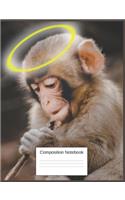 Composition Notebook: Wide Ruled Composition Notebook Gift For Grandchildren, Children, Seniors, Women, and Teen Chimp Monkey Lovers, Blank Lined Journal and Home school 