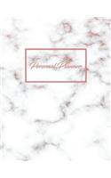 Personal Planner & Journal - Marble: Yearly Monthly Weekly Notebook Organizer, Log Track Your Appointments/Important Dates/Budget Expenses/Goals, With Gratitude Notes, 300 Pages Large 8