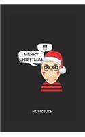 Merry Christmas Notizbuch: Liniertes Weihnachtliches Horror Notizbuch F