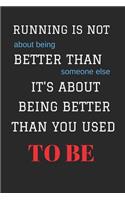 Running Is Not about Being Better Than Someone Else Its about Being Better Than You Used to Be