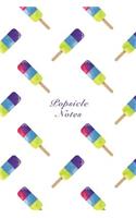 Popsicle Notes: 6"x9" Notebook Watercolor Texture Design Popsicle Ice Cream Pattern Cover. 108 Blank Lined Pages Matte Softcover Note Book Journal