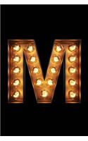 M: Glowing M Initial Notebook: Monogram Initial M Journal - Personalized Notebook(12 Initial Notebooks)