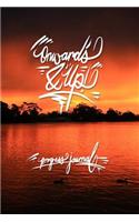 Onwards & Up - Progress Journal: 6x9 Inch Lined Journal/Notebook - Keep Moving Forward - Stunning Sunset, Red, Nature, Landscape, Calligraphy Art with photography