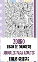 Libro de colorear - Líneas gruesas - Animales para adultos - Zorro