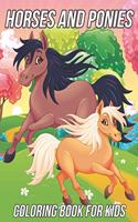 Horses and Ponies Coloring Book for Kids