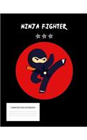 Composition Notebook: Cute Ninja Fighter Wide Ruled Composition Notebook for Boys & Students, Large Lined Journal