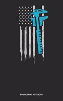 Engineering Notebook: Dotted Log Book For Mechanic: Machinist Journal Patriotic Us American Flag Gift