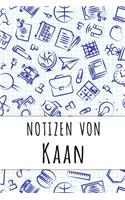 Notizen von Kaan: Kariertes Notizbuch mit 5x5 Karomuster für deinen personalisierten Vornamen