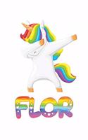 Flor: Flor Journal Notebook Dabbing Unicorn Rainbow