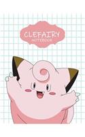 Clefairy Notebook: Favorite Pokemon Grid Blankbook Journal