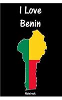 I Love Benin: Benin Notebook college book diary journal booklet memo composition book 110 sheets - ruled paper 6x9 inch