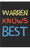 Warren Knows Best: Lined Journal, 120 Pages, 6 x 9, Warren Personalized Name Notebook Gift Idea, Black Matte Finish (Warren Knows Best Journal)