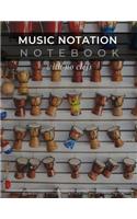 MUSIC NOTATION NOTEBOOK with no clefs